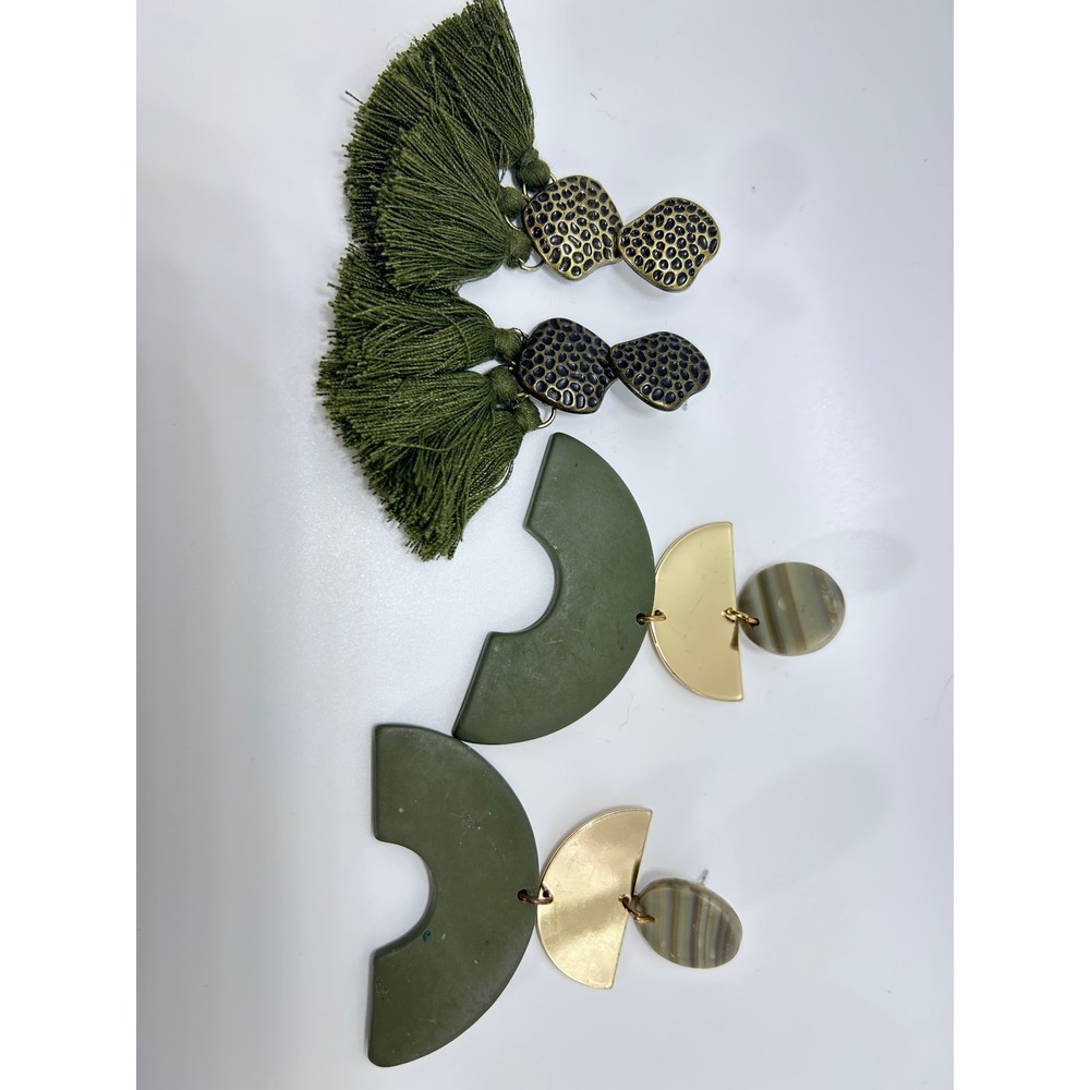 Unbranded Drop Earrings Women OS Green Good Boho Geometric Tassel Set